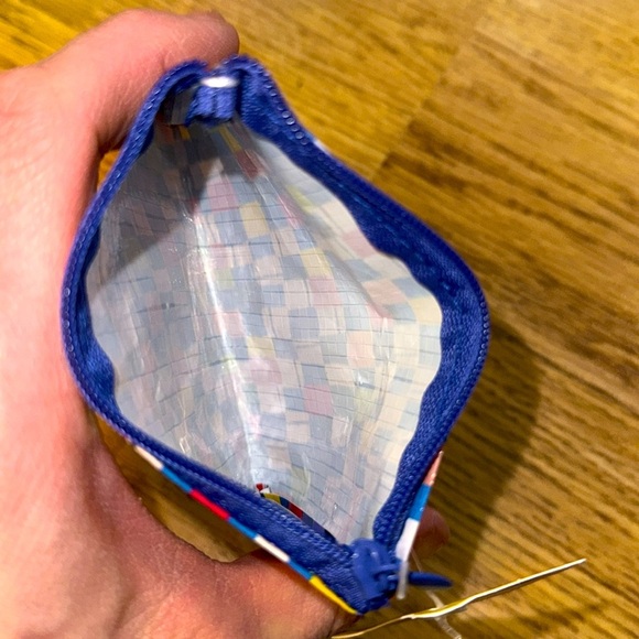 BLUE Q Bags Coin Purse:Checkerboard Multi Color Zipper Bag 95% Recycled Material - Picture 7 of 7